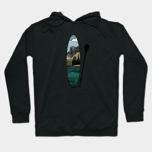 Stand up paddle board - mountain lake vertical Hoodie